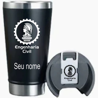 Copo térmico personalizado com logo de sua profissão mais nome