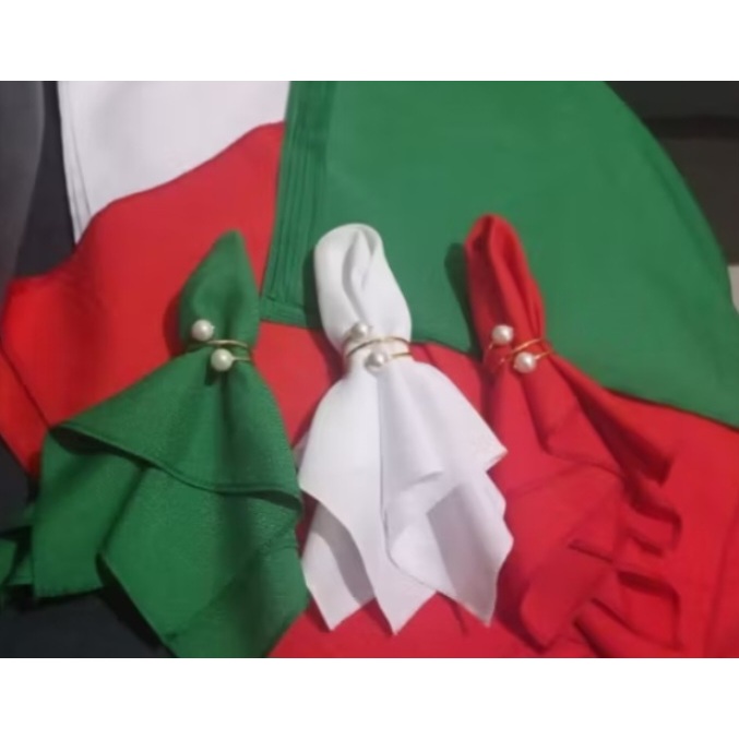 Kit Guardanapo Festa Natal 20 Peças - ( 10 Vermelhos e 10 Verde) 35cm x 35cm em tecido oxford premium