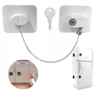 Trava De Segurança Com Chave Para Portas Geladeira Armários em Oferta na Shopee