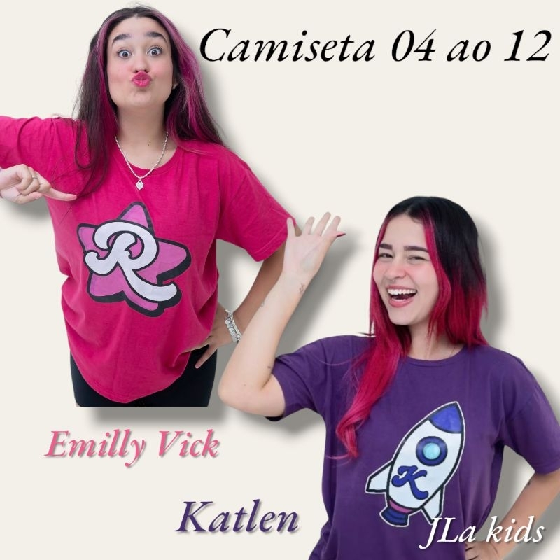 Camiseta Emilly Vick OS ROSA 100% algodão | Shopee Brasil