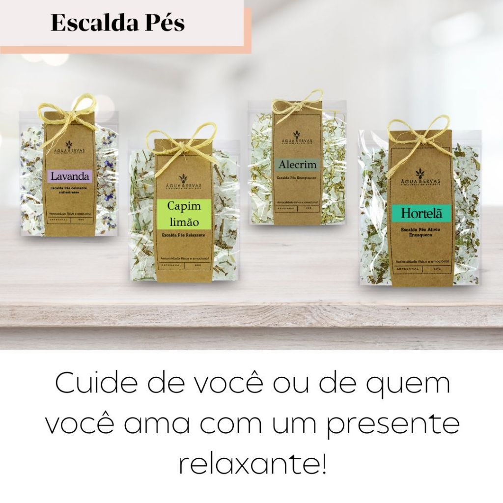 Kit 60 Escalda Pés Com Ervas Naturais de Lavanda | Alecrim | Capim ...