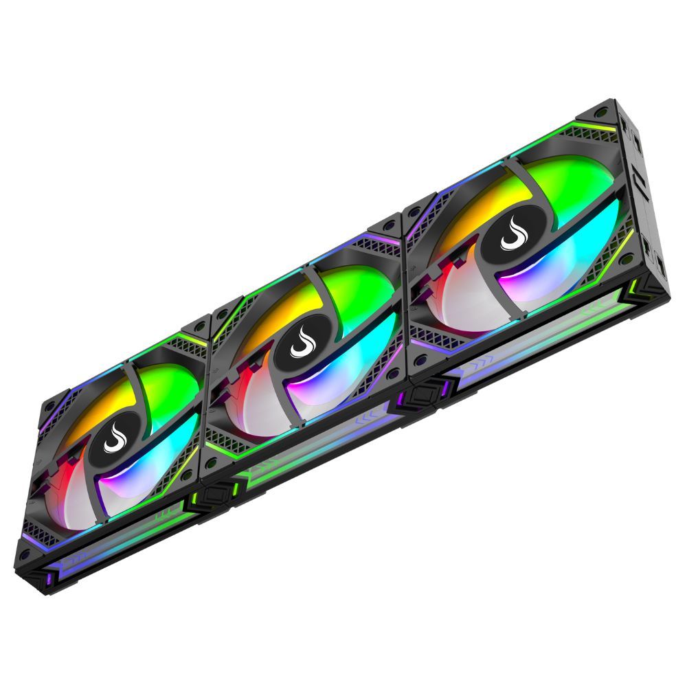 Kit 3 Fans 120mm Magneto Argb 5v Black Rise Mode