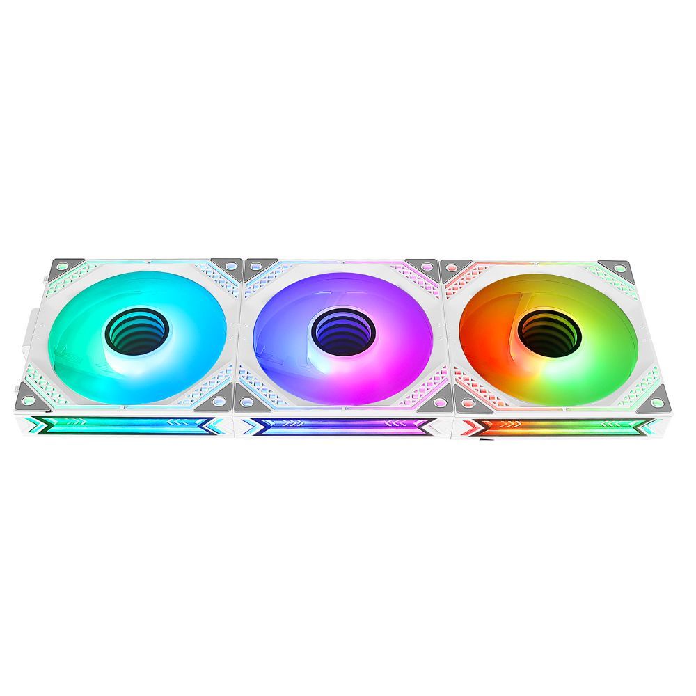 Kit 3 Fans Uni Fan | Rise Mode | Magneto ARGB | 120mm | Branco | Shopee ...