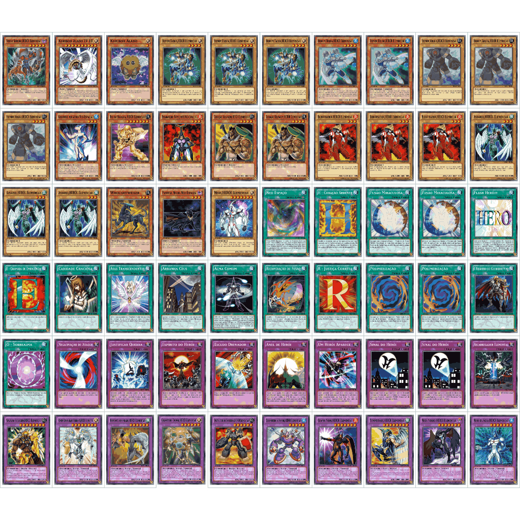 Cartas Yugioh - Deck Jaden Gx Herói Elementar Tcg Orica