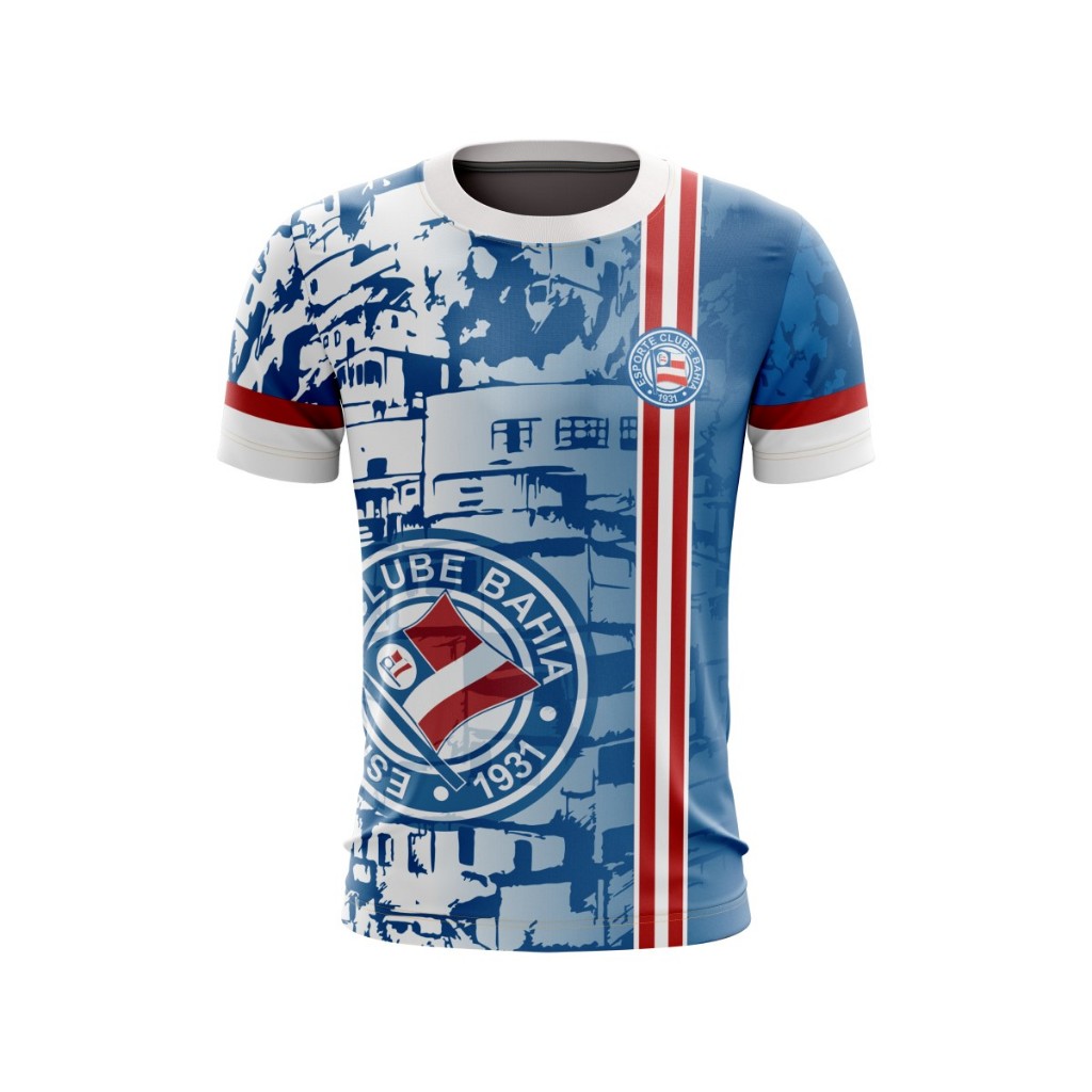 Camisa Camiseta Torcida Bahia Personalizada Quebrada Tricolor de Aço ...