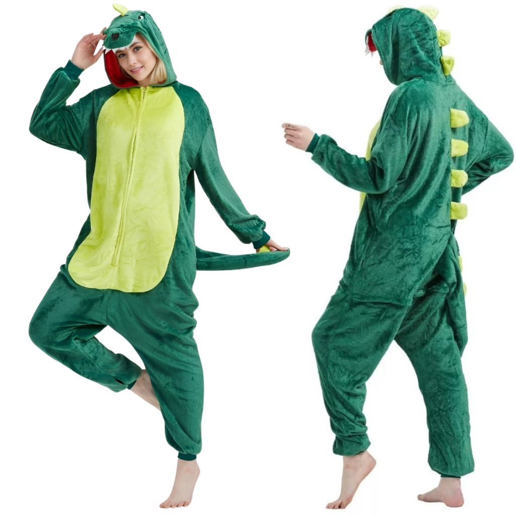 Pijama Macacão Adulto Dinossauro Kigurumi Cosplay - Com Nota Fiscal ...