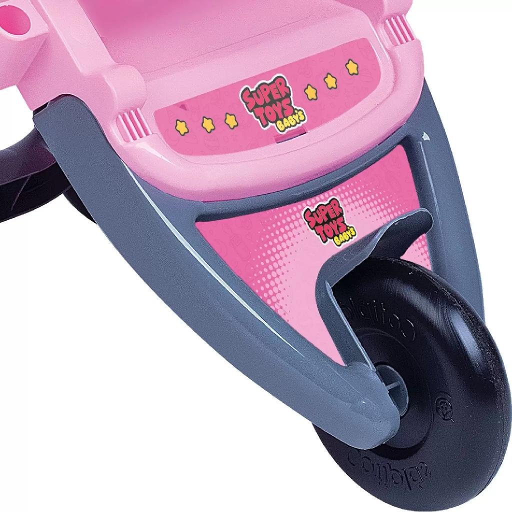Carrinho De Boneca Rosa C/ Alça E 03 Rodas Passeio Meninas - Super Toys ...