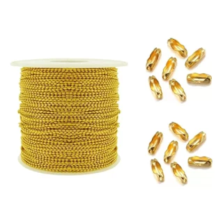 Corrente De Bolinha 1.5mm 10m +100pcs Fecho Canoa