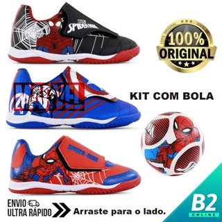 Kit Chuteira + Bola Infantil Dray Marvel  100% Original Com Nota Fiscal e Garantia de Fábrica