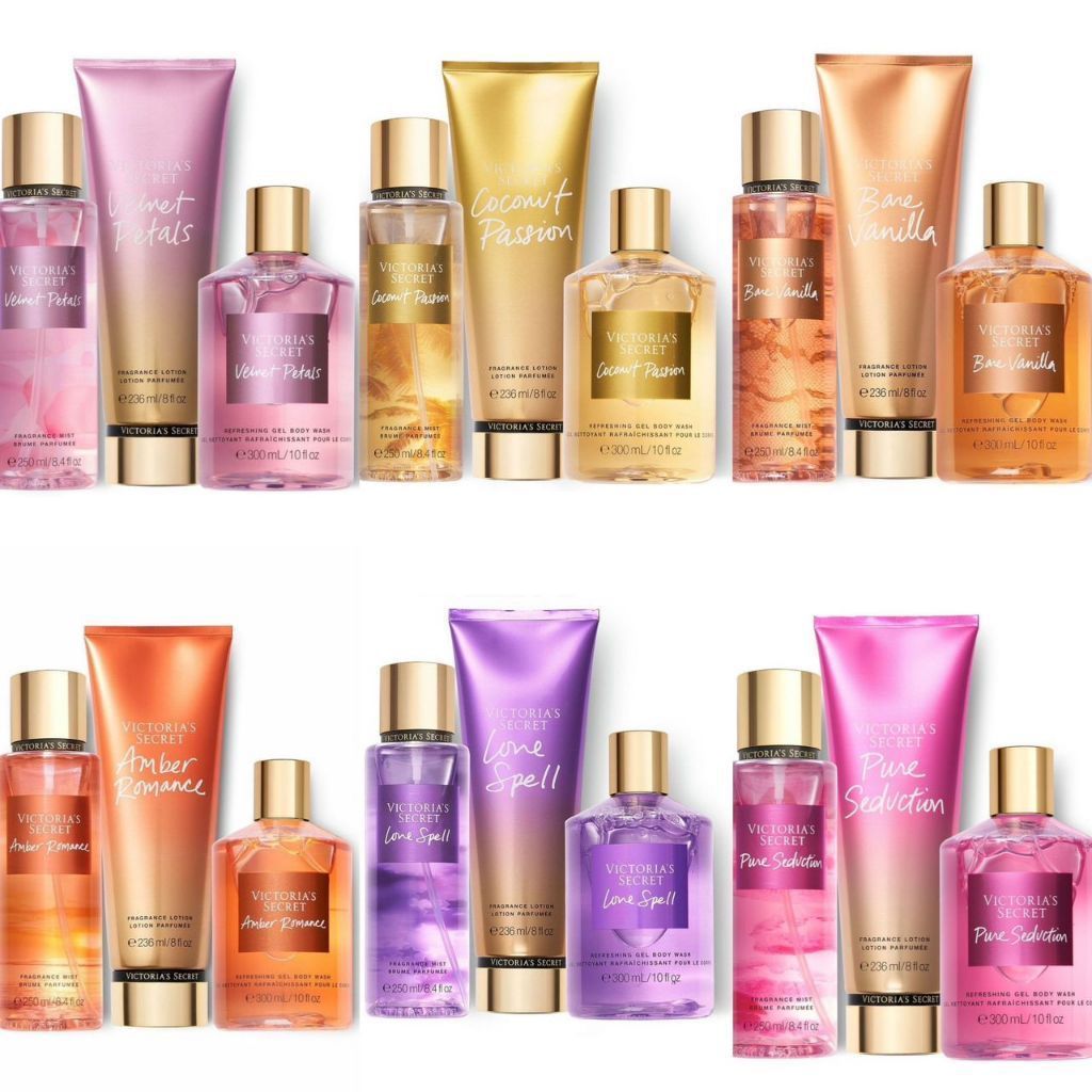 KIT victoria secrets 350ml creme perfume hidratante acetinado corpo ...