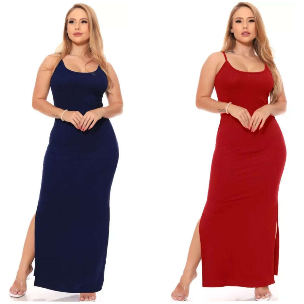 Vestido Longo de Alcinha Canelado na Black Friday 2025 | BuscaProdutos