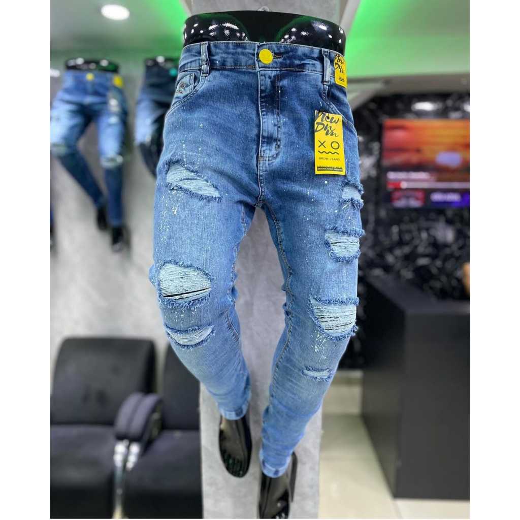 Calça Jogador Rasgada Destroyed EWA018 tamanho 40 | Shopee Brasil