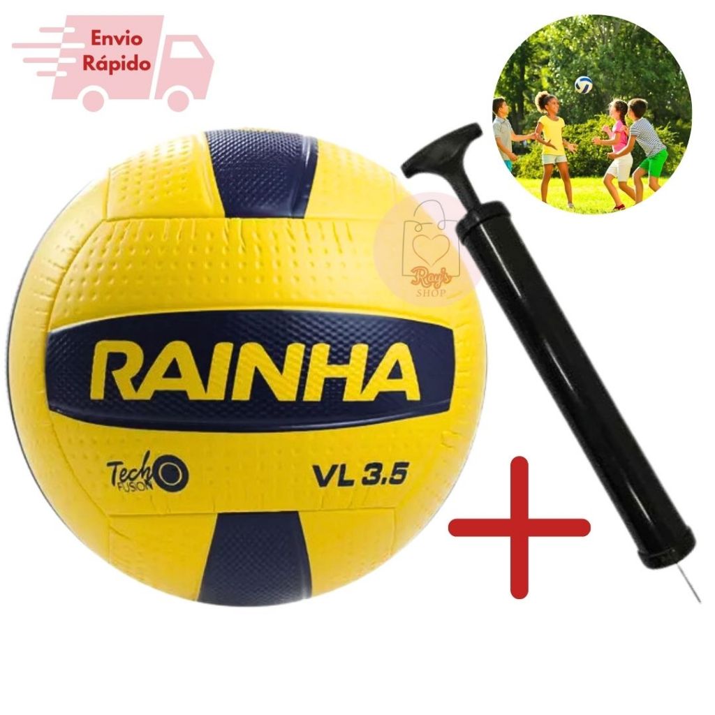 Bola de Volei Rainha 3.5 E Bomba De Ar Original Oficial Resistente Voleibol