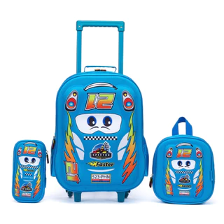 Kit Mochila Infantil Carrinho + Lancheira + Estojo Carro Veloz 3D Reforçada em Oferta na Shopee