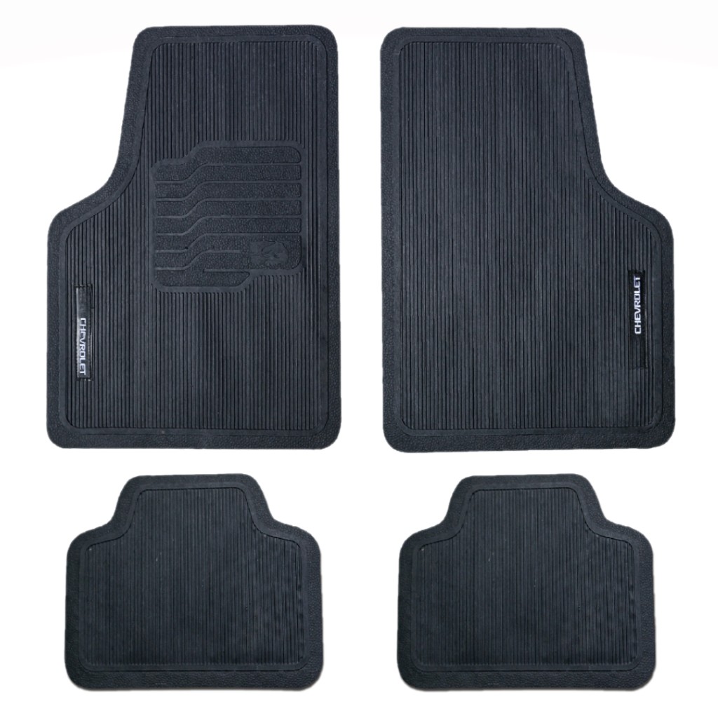 Tapetes Pretos de Borracha Com Logo Bordado Para S10 Cabine Dupla