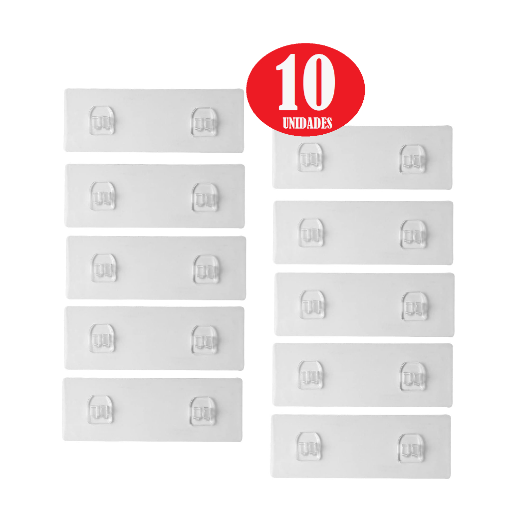 KIT C/10 Gancho Auto-Adesivo Para Preteleita de Encaixe
