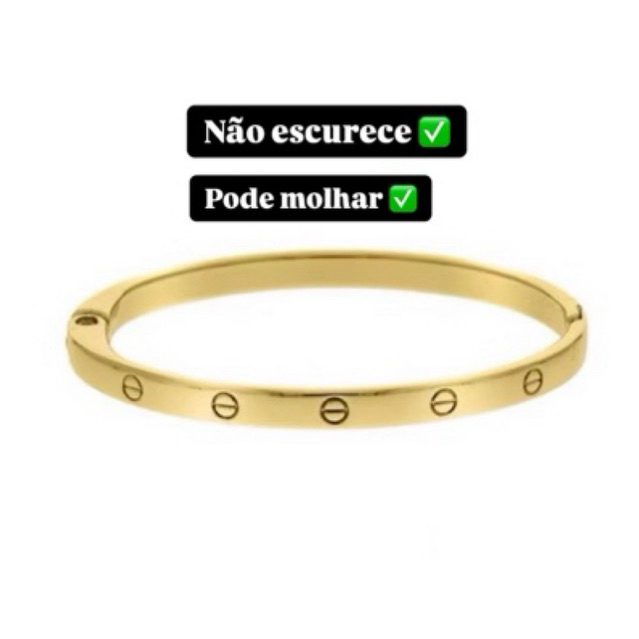 Bracelete Pulseira  Aço inoxidável Dourado Pulseira Feminina | Shopee Brasil