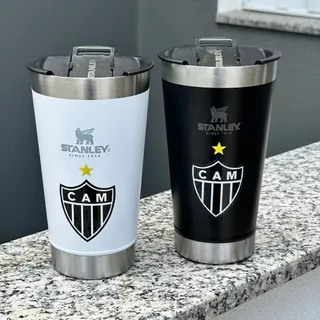 Copo Térmico do time / Atlético Mineiro / personalizado com tampa e abridor 473ml -GISELENTERMICOS