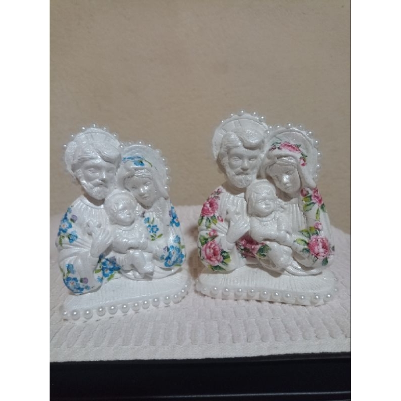 Kit 2 Sagrada família 12 cm decoupagem floral Shopee Brasil