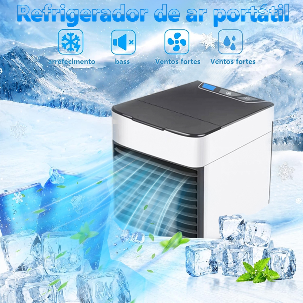 Mini Ar Condicionado Portátil Arctic Air Cooler Umidificador Climatizador Luz Led USB / Ar puro