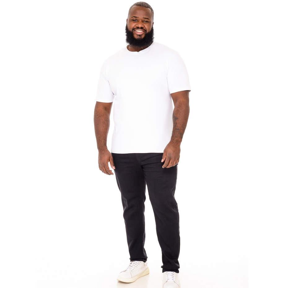 Calça Jeans Preta Masculina Plus Size