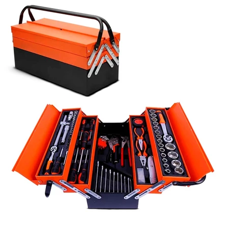 Caixa Sanfonada De Ferramentas Com 85 Peças - Cromo Vanádio