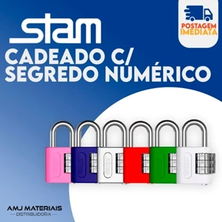 Cadeado Original Stam Segredo Numérico (Várias Cores) 25mm Mala, Mochilas, Armários, Bolsa em Oferta na Shopee