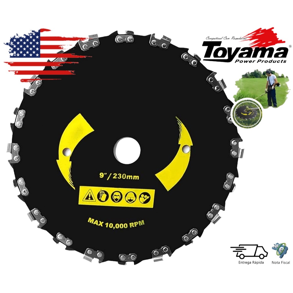 Disco Com Dentes Corrente Motosserra P/ Roçadeira Toyama Tbc43