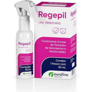 REGEPIL 50ML SPRAY CICATRIZANTE PARA CACHORROS E GATOS OUROFINO LIMPEZA ...