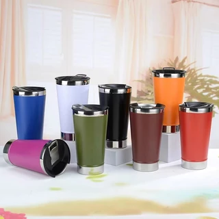 Kit 2 Copos Térmicos Aço Inox Personalizados 473ml ideal para manter Bebidas Geladas ou Quentes