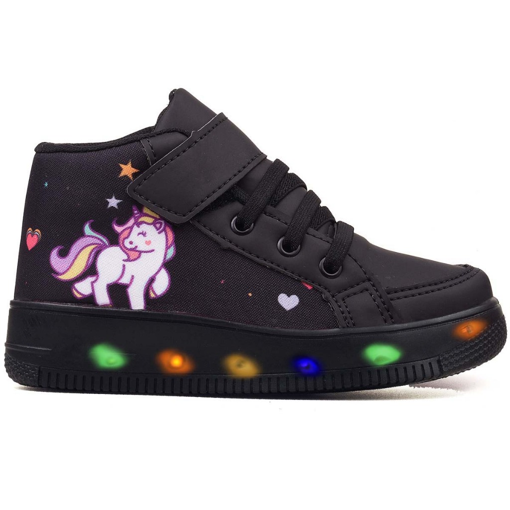 Unicórnio Tenis De Luzinha Feminino Infantil Tenis Feminino