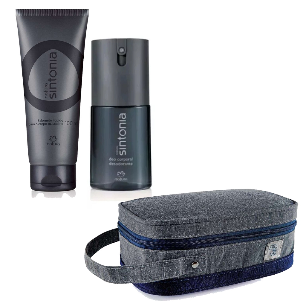 Presente Perfume Sabonete Líquido Necessaire Masculino Natura Sintonia ...