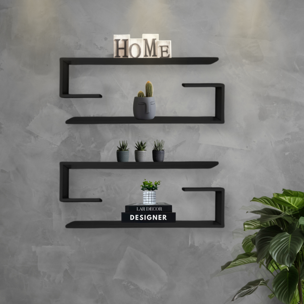 Jogo 4 Nichos Estante Prateleira Expositor Porta Livros Esmalte Action Figure Gamer Decoração Preto