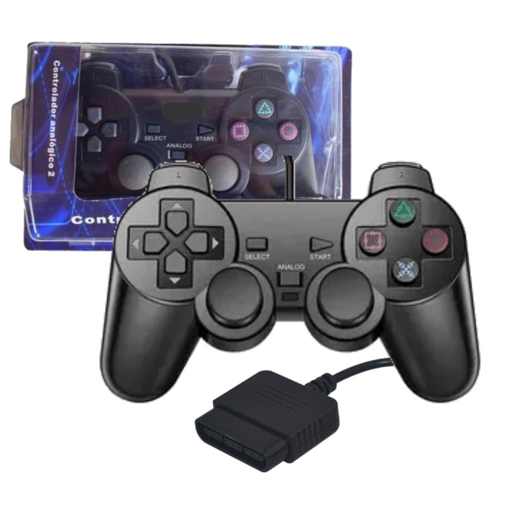 Controle para PS2 analógico Com Fio Joystick Compatível Com Playstation ...