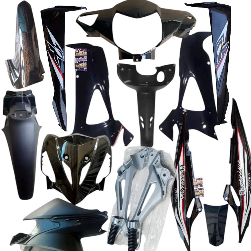 Kit Carenagens Shineray Phoenix Wuyang Wy Q Preto C Kit Suporte Pedaleira Completo