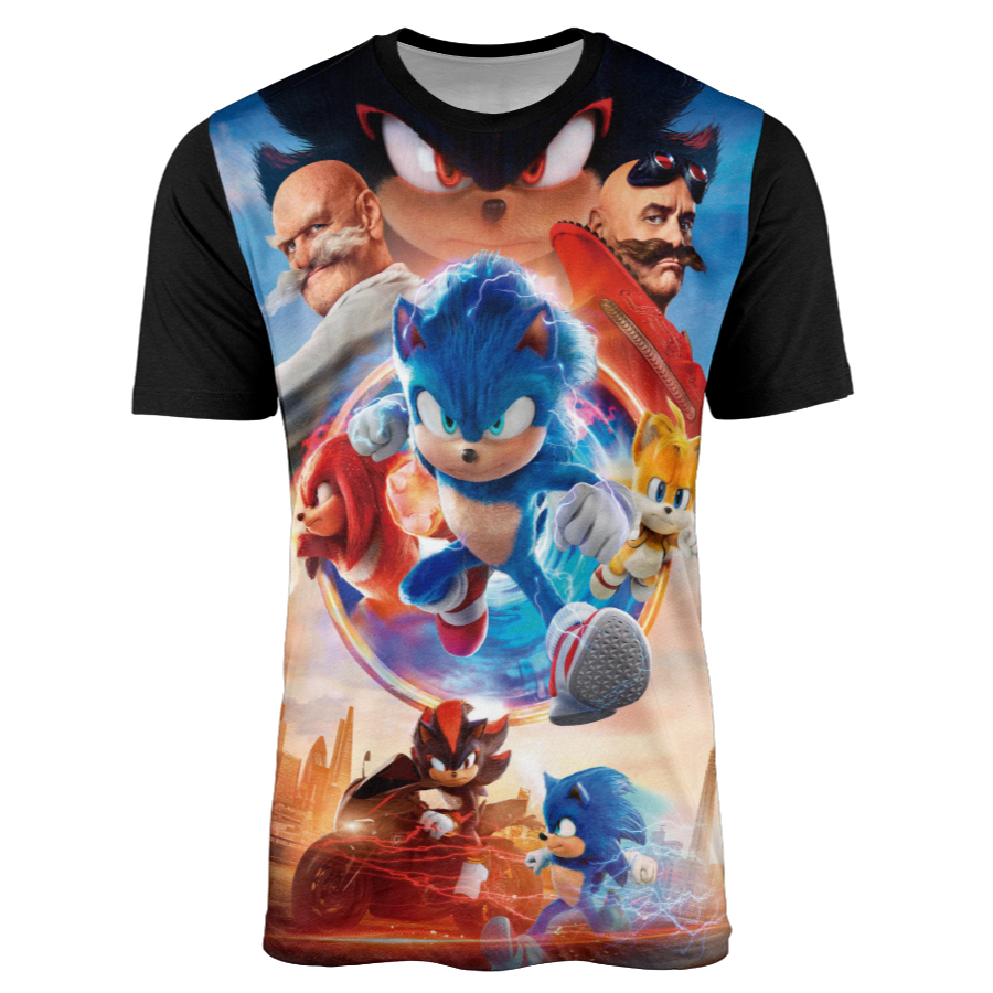 Blusa Camisa Filme Sonic The Hedgehog Tails Knuckles Robotinik