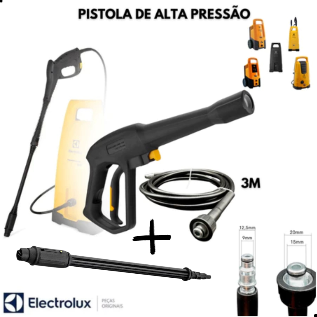 Kit Mangueira 3M e Pistola ponteira Gatilho Wap Vap Lavadora Lava Jato ...