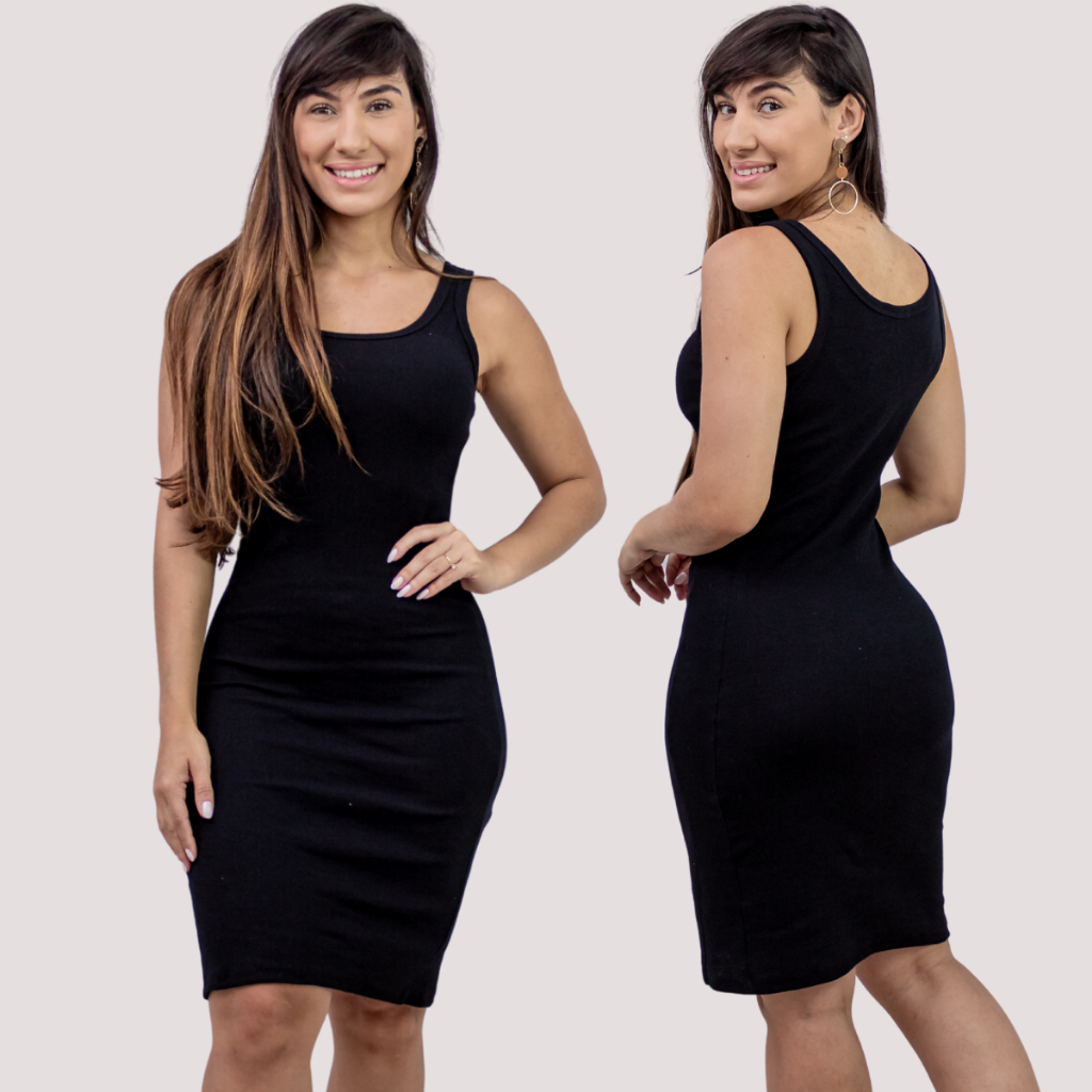Vestido Midi Feminino Regata Ribana Algodão P Ao GG Canelado Básico Verão Gestante