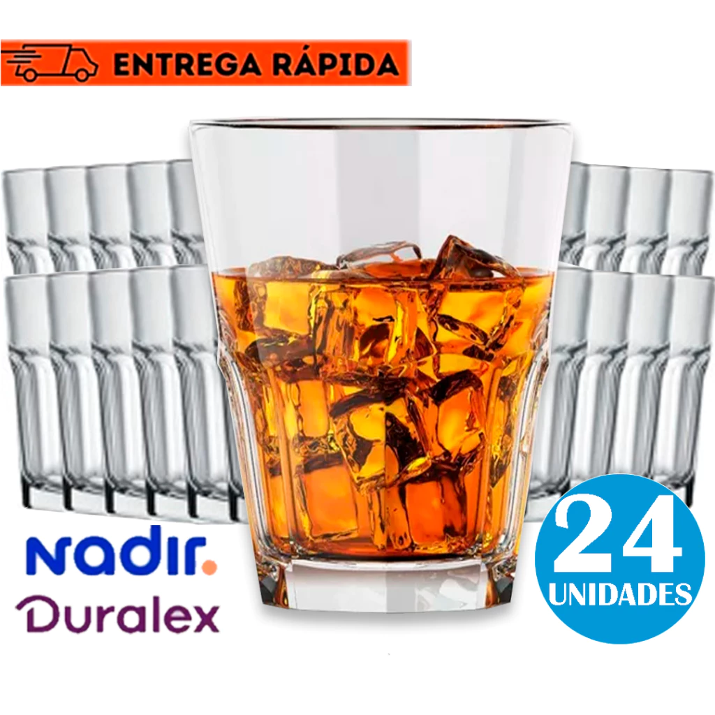 Kit com 24 Copo Bristol Rocks 320ml Duralex Nadir