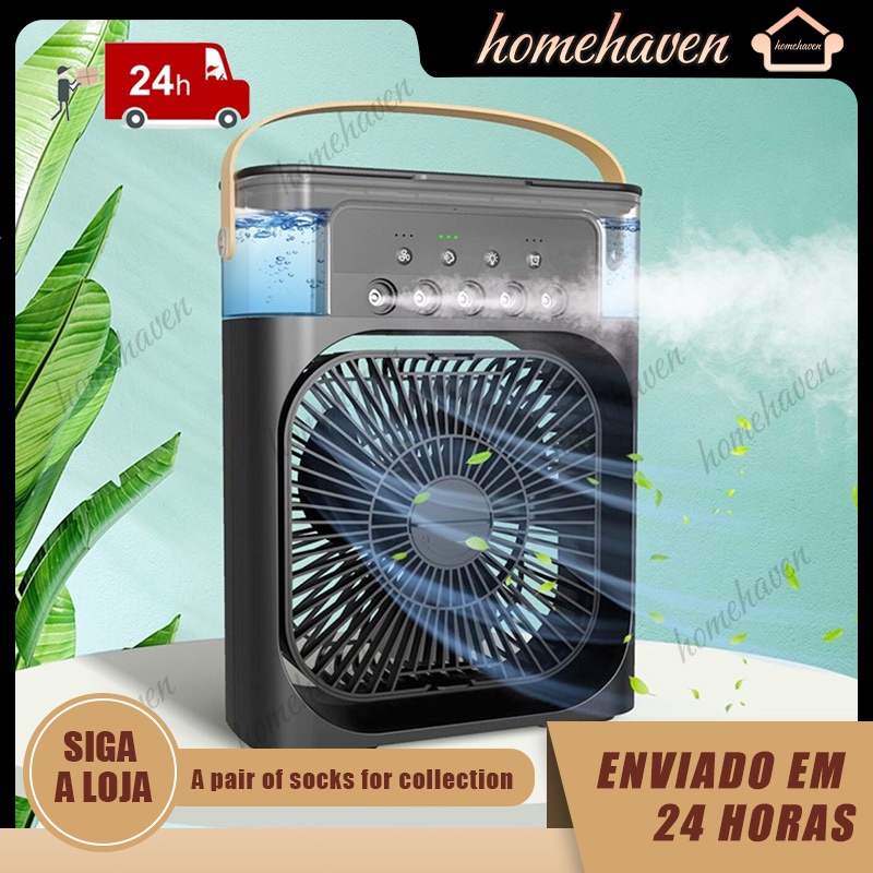 Mini umidificador Ventilador Portatil Pequeno Carregável USB Potente Turbo Silencioso Mesa