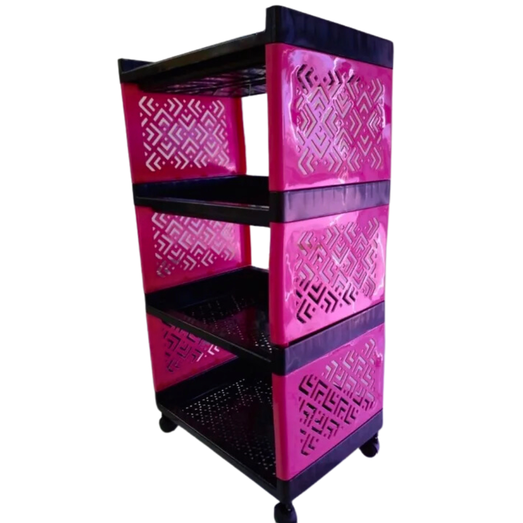 Estante Plastica Modular Multiuso 4 Prateleiras Bandeja