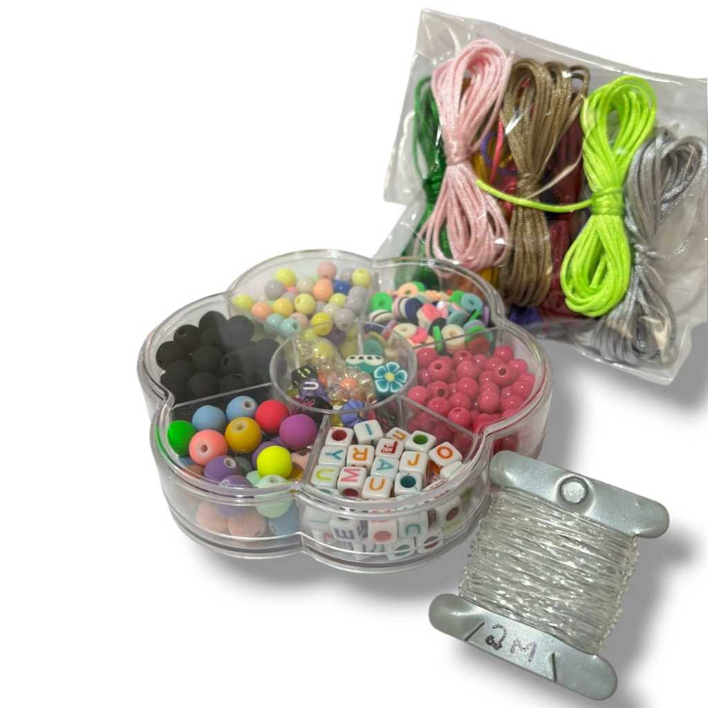 MAYPU BISERAセット Maleta 10cm com 500 peças variadas + Acessórios para pulseiras