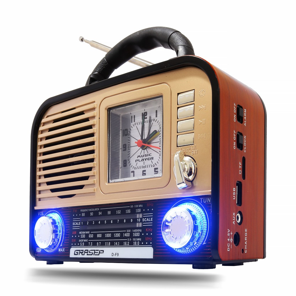 Caixa Som Retro Antiga Am Fm Usb Aux Sd Bluetooth Recarregável Som Antena Analogico