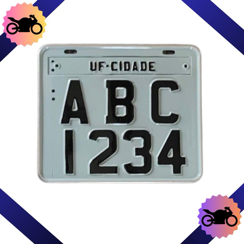 Placa de Moto Comum cinza (DECORATIVA)