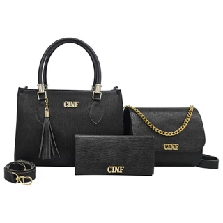 Kit Bolsa Feminina De Ombro Transversal Tira Colo E Carteira