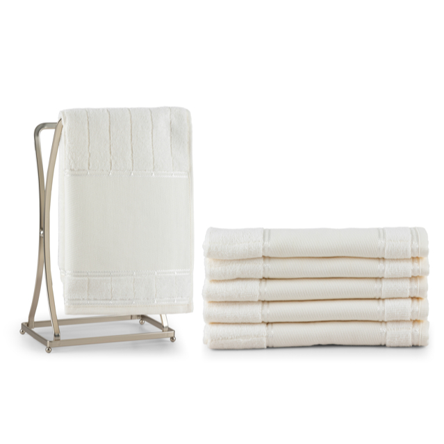 Kit 06 Peças Toalha Bellarte Social Ideal Para Lavabo Manicuri Fitness - 100% Algodão - Nude