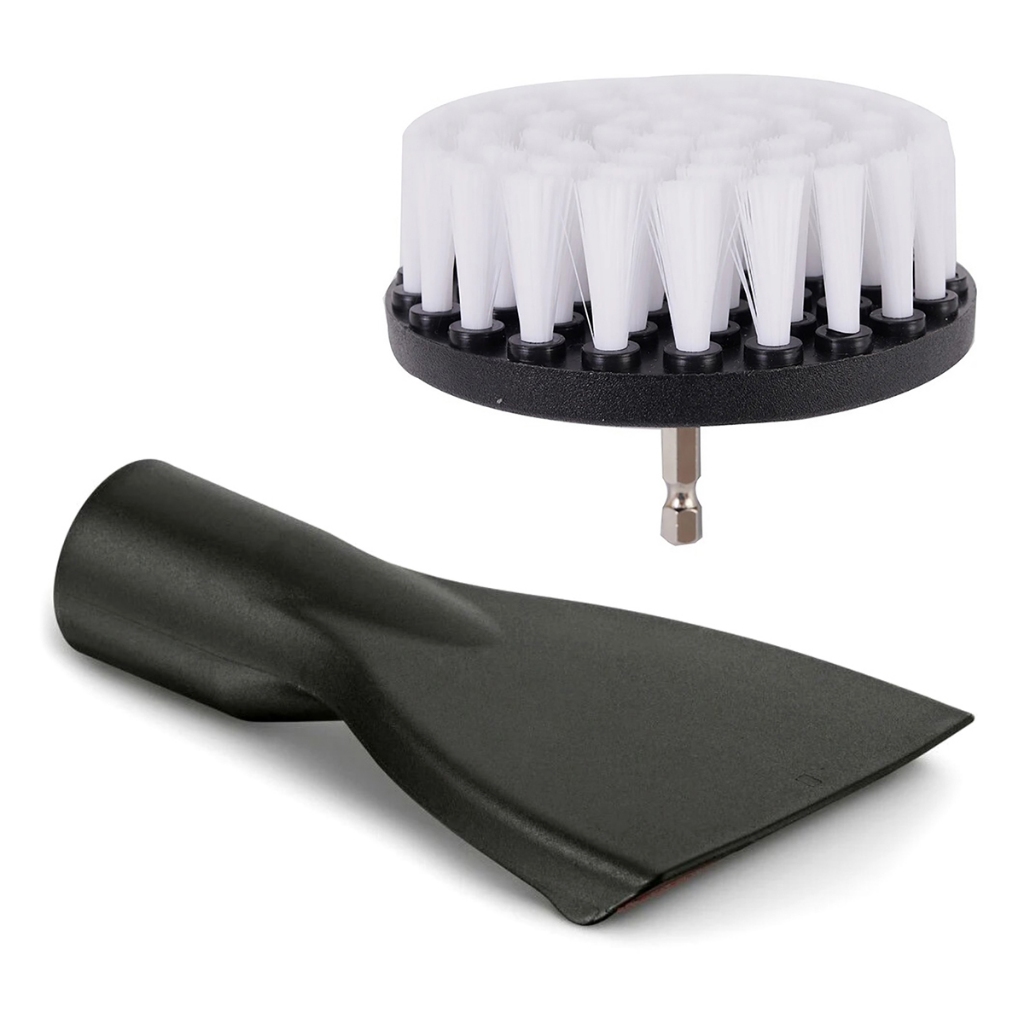 Kit Limpeza Estofado - Bocal Bico Extratora P/ Aspirador + Escova Rotativa