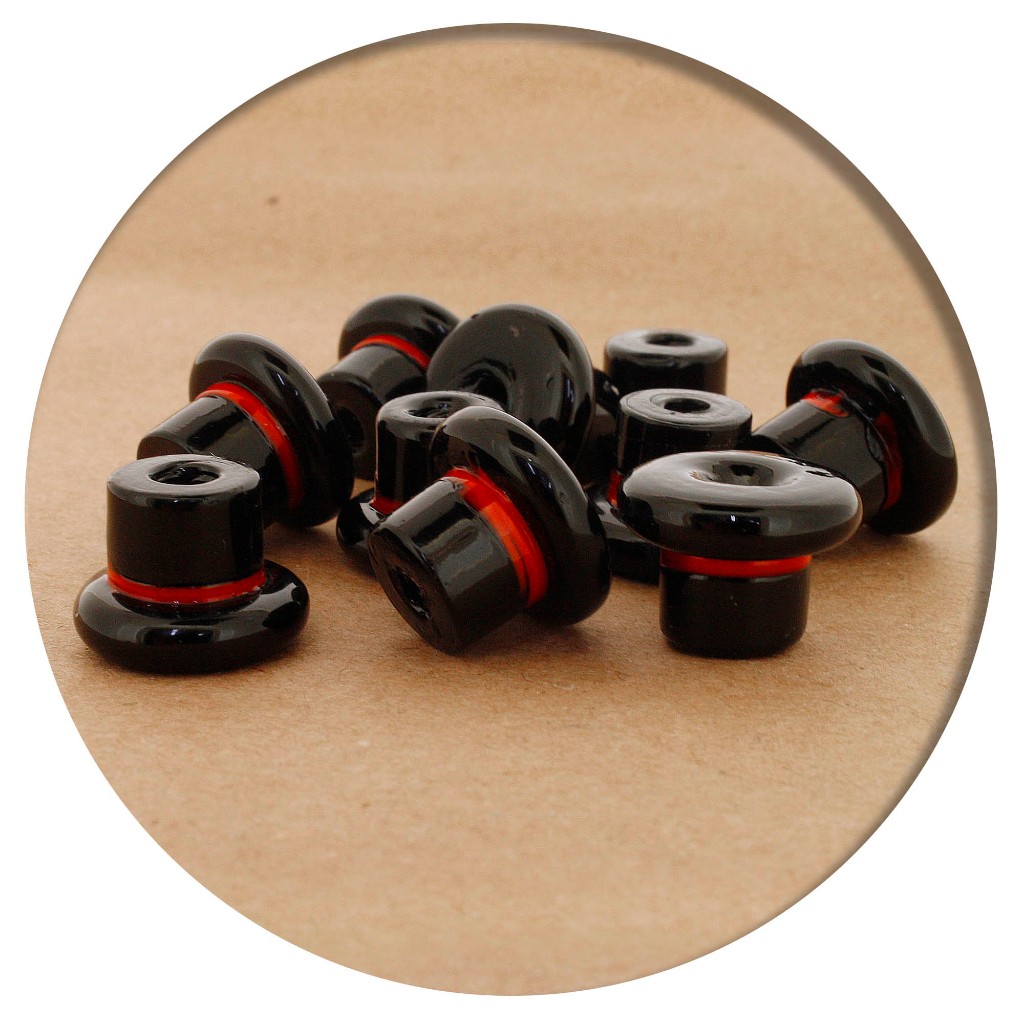 Firma Chapéu Preto e Vermelho para Guia Umbanda e Candomblé - 20mm