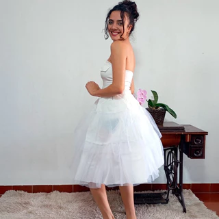 Anágua Saiote Saia Tule Armação Enchimento Volume 6 À 16 anos Infantil Vestido Cerimônia Casamento Festas Candomblé