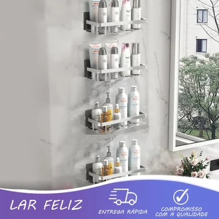 KIT 4  SUPORTE PARA SHAMPOO PARA USO NO BANHEIRO NA PAREDE de alumínio suporte organizador multiuso